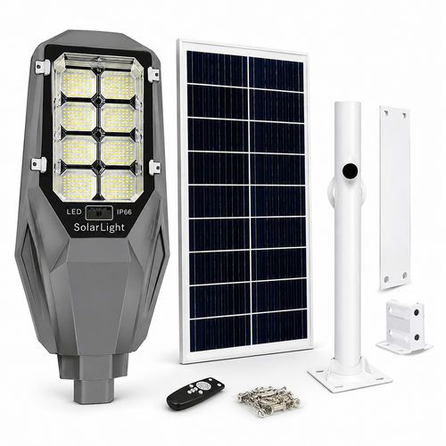 Lampadaire Solaire 500W 2 en 1 – Modèle Haut de Gamme
