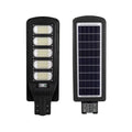 Lampadaire solaire 200W tout-en-un avec panneau solaire intégré, support et détecteur de mouvement