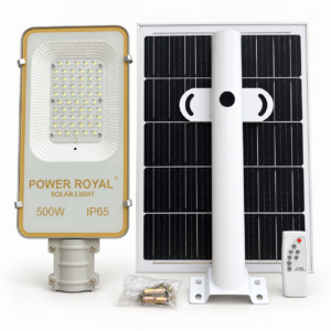 Lampadaire solaire 500W 2-en-1 Power Royal avec panneau et télécommande