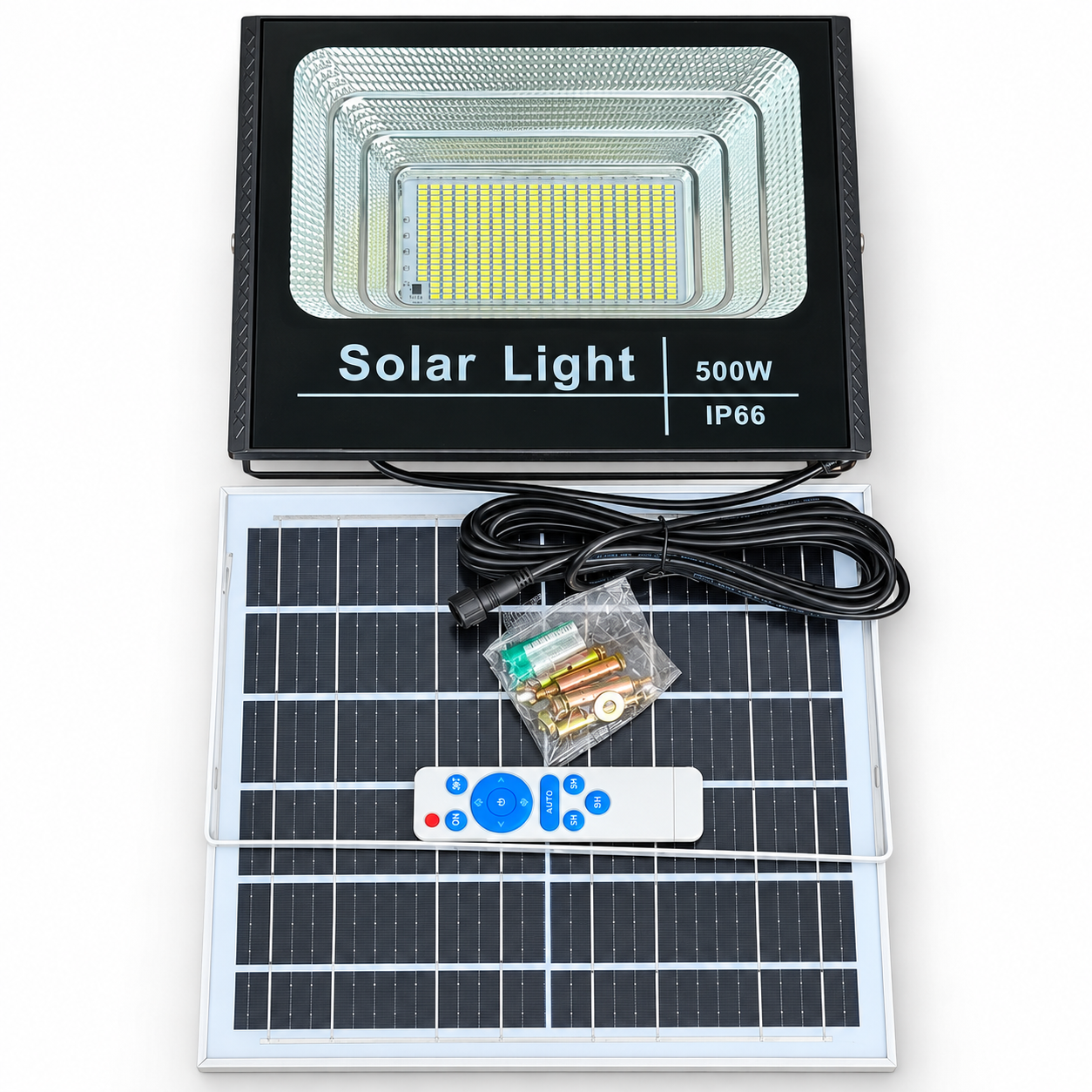 Projecteur solaire 500W IP66 avec panneau solaire